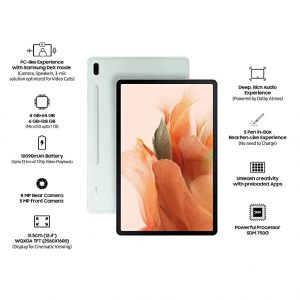 Samsung Galaxy Tab S7 FE ,S-Pen in Box,  Wi-Fi+4G Tablet, Mystic Green
