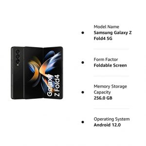Samsung Galaxy Z Fold4 5G (Phantom Black, 12GB RAM, 256GB Storage)
