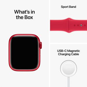 Apple Watch Series 8 [GPS + Cellular 41 mm] smart watch w/ (Product)RED Aluminium Case & (Product)RED Sport Band.
