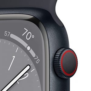 Apple Watch Series 8 [GPS + Cellular 45 mm] Smart Watch w/Midnight Aluminium Case with Midnight Sport Band.