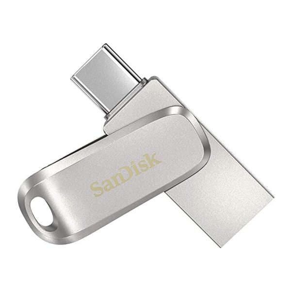 SanDisk Ultra Dual Drive Luxe USB Type C 1TB Flash Drive (Silver, 5Y - SDDDC4-1T00-I35)
